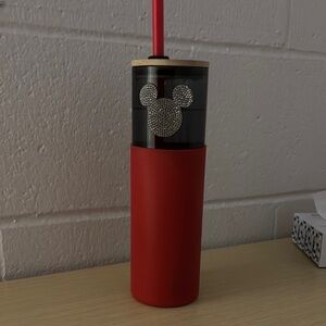 Red and Black Tumbler with Crystal Design